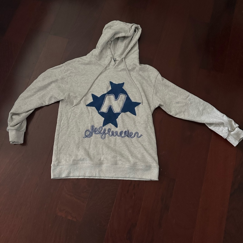 Aelfric Eden Gray Hoodie with Blue Star Design
